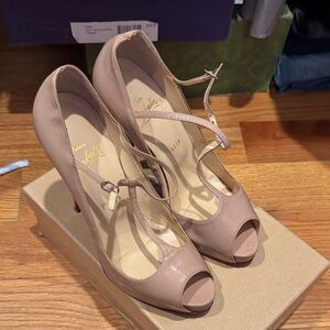 Christian Louboutin Blush Peep-Toe Heels